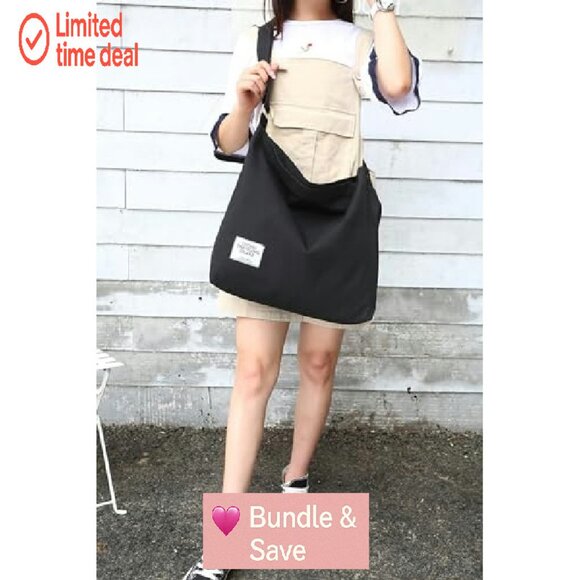 Large Canvas Tote Bag, Adjustable Strap, Zip Closure, Daily Use - Picture 6 of 8